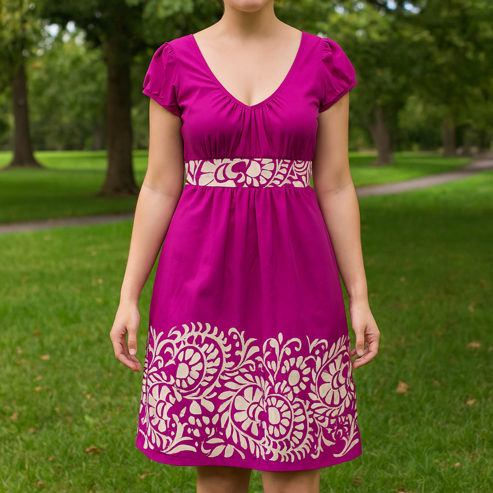 NWT Banana Republic Dress Women's SZ 6 Pinkish Purple Empire Waist Lined Party